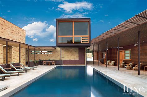 Modern Limestone Pool Courtyard Luxe Interiors Design