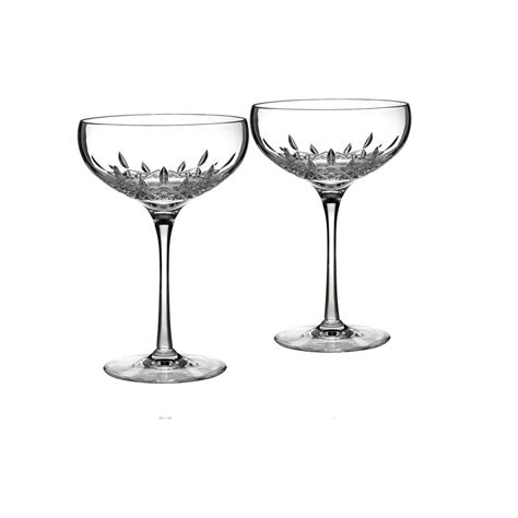 Waterford Crystal Lismore Essence Saucer Champagne Coupe Pair Crystal Classics