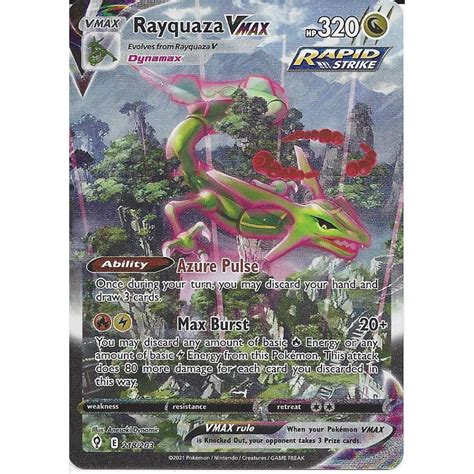 Pokemon Trading Card Game Rayquaza Vmax Secret Rare Card