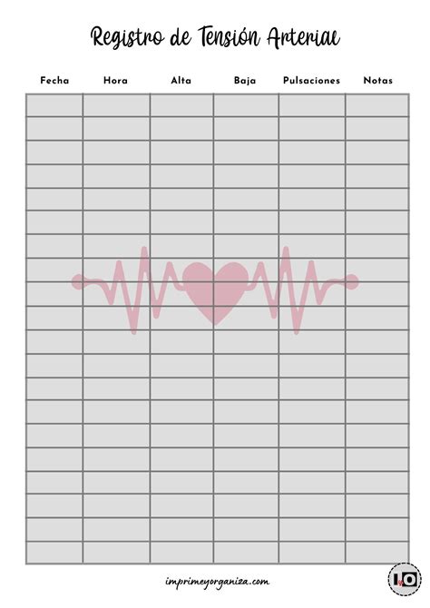 Registro de Tensión Arterial en PDF [GRATIS]