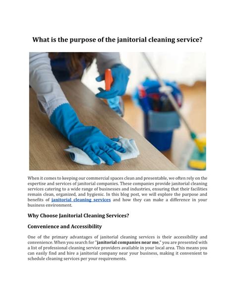 PPT What Is The Purpose Of The Janitorial Cleaning Service PowerPoint