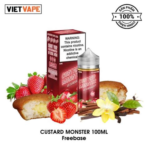 Custard Monster Strawberry Freebase 100ml Tinh Dầu Vape