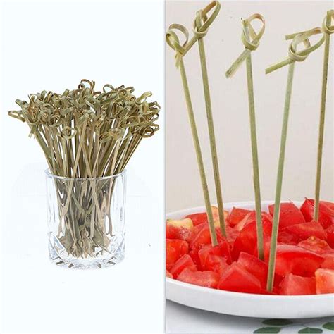 Pcs Bamboo Knot Skewers Cocktail Picks For Cocktail Party Snacks