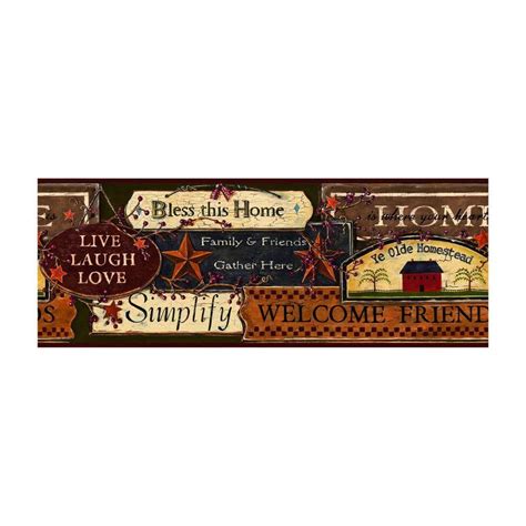 York Wallcoverings Best of Country Country Sign Wallpaper Border ...