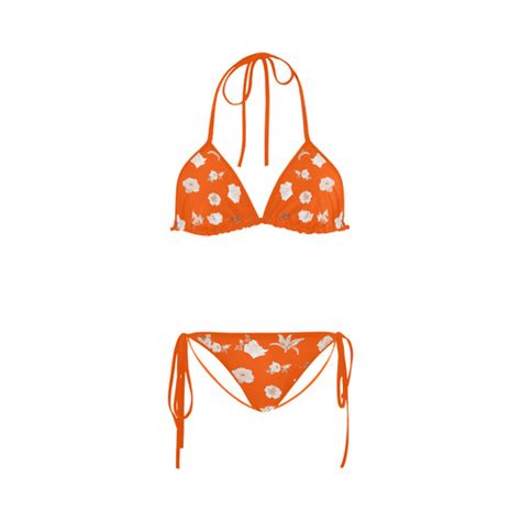 New Arrival Designers Bikini Collection In Fresh Orange Color Special Hand Drawn Ornamental