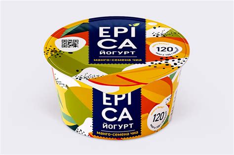 Йогурт 5% «Epica» Манго и семена чиа, 130 г – купить по приятной цене с ...