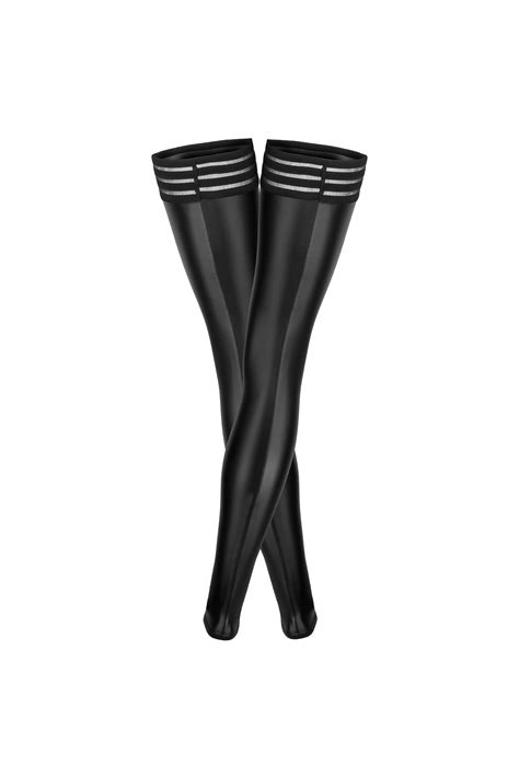 Wetlook Strapse mit Bändern Strapsstrümpfe Club Hot Fashion Odretto Highheels