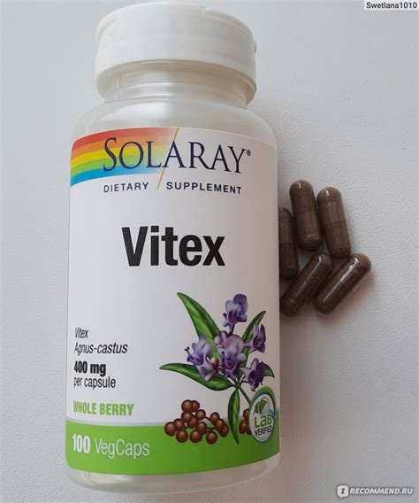 БАД Solaray Vitex (Витекс) 400 mg - «Помогает как Мастодинон» | отзывы