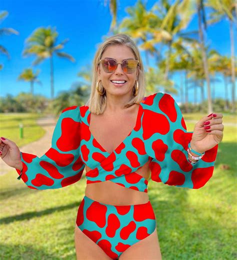 High Waist Bikini Long Sleeve Sleeve Swimsuit Off Shoulder Swimwear Women Bubble Sleeve Bikinis