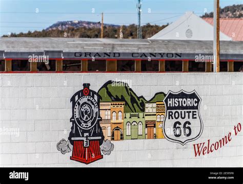 Route 66 And The Grand Canyon Railroad On Historic Route 66 In Downtown