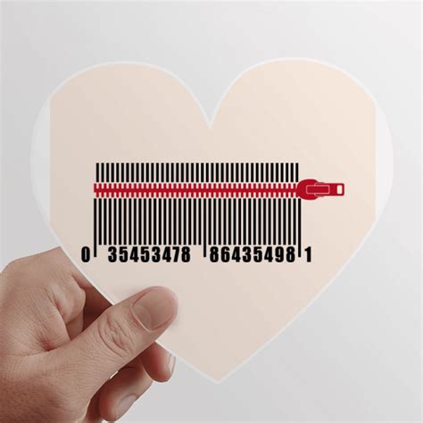 Código de barras Calcomanías cardíacas,calcomanías para equipaje