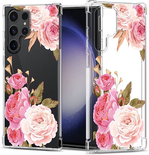 Amazon GREATRULY Floral Clear Case For Galaxy S23 Ultra 5G For