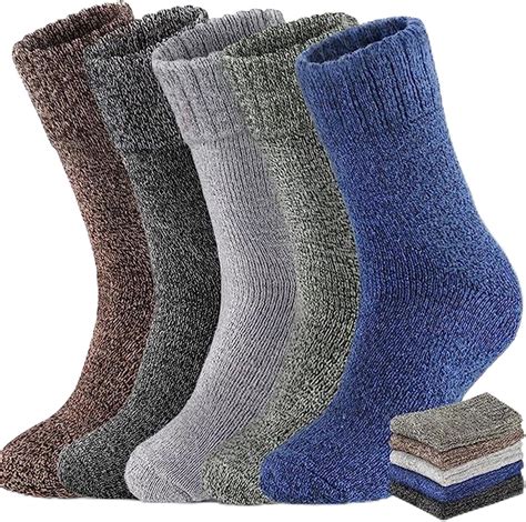 Vivo Technologies 5 Pairs Of Mens Thick Warm Wool Socks Winter Thermal