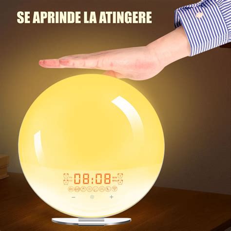 Radio Fm Cu Ceas Linomag® Lampa Sunset Inteligenta Alarma Simulare