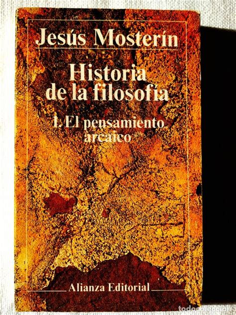 Jesús Mosterín Historia De La Filosofía 1 El Comprar Libros De Filosofía En Todocoleccion