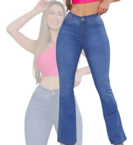 Cal A Jeans Feminina Flare C S Alto Hot Pants Levanta Bumbum Mercadolivre
