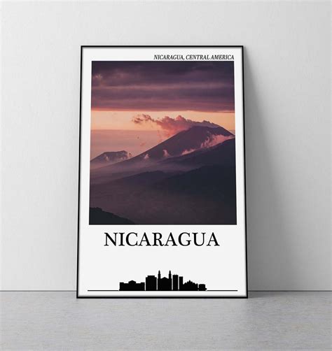 Nicaragua Poster Nicaragua Print Managua Travel Poster Nicaragua Wall