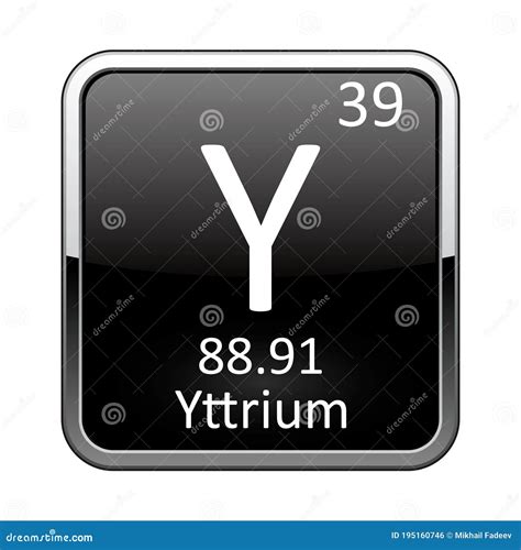 The Periodic Table Element Yttrium Vector Illustration Stock Vector