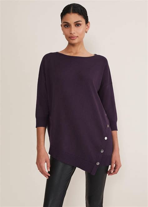 Leoni Asymmetric Button Trim Jumper | Phase Eight UK