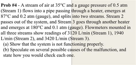 Solved Prob A Stream Of Air At C And A Gauge Pressure Chegg