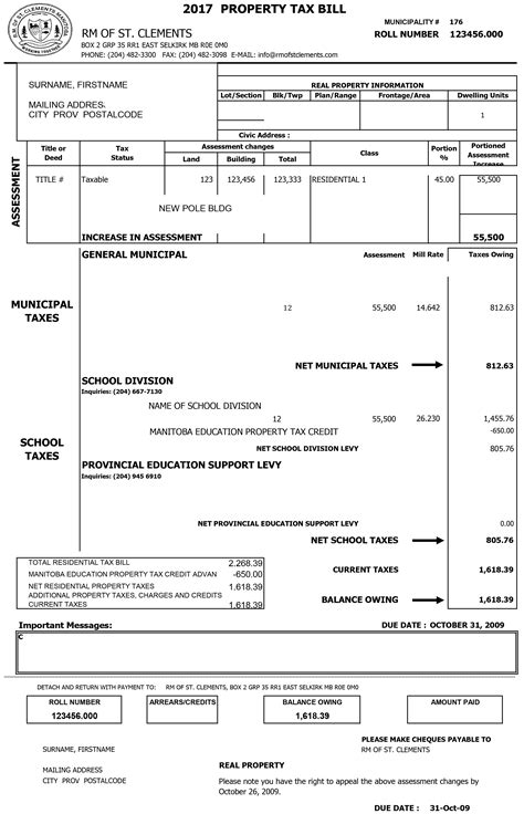 Sample Property Tax Bills