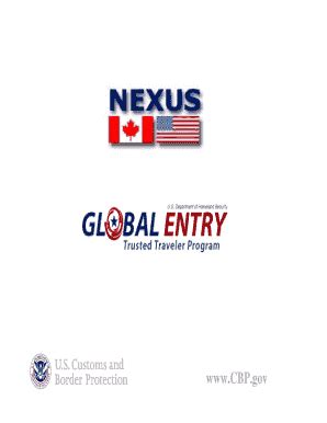 Fillable Online NEXUS And Global Entry Fax Email Print PdfFiller