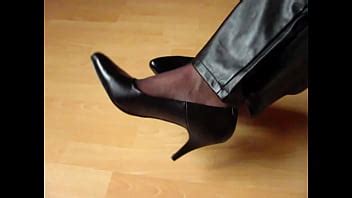 Leather Pants Nylons And Black Leather High Heels Shoepla By Isabelle Sandrine XVIDEOS