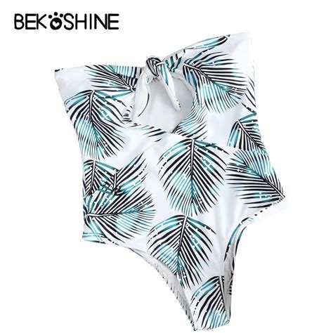 BEKOSHINE High Waist Bikini Set Swimswear Women Plus Size Bikini Swimsuit Print Bathing
