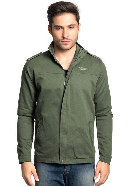 Jaqueta Tony Menswear De Sarja Verde Militar Jaqueta Militar Sarja