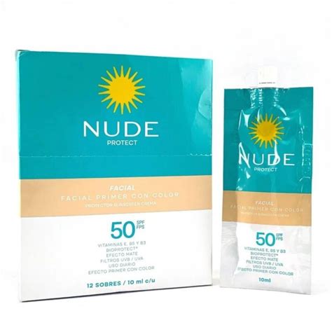 NUDE PROTEC FACIAL CON COLOR SPF CREMA CAJA X SACHETS PREBEL Droguería Ética