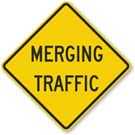 Merging Traffic Sign , SKU: K-6489