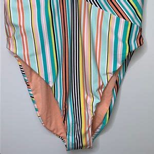 The Bikini Lab Swim Nwt Bikini Lab One Piece Striped Plunge Swimsuit Poshmark