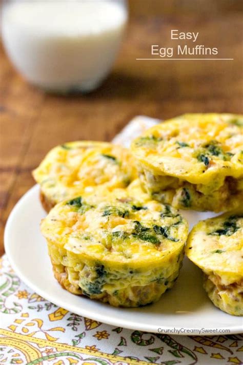 Vegetable Ham And Cheese Egg Muffins Crunchy Creamy Sweet