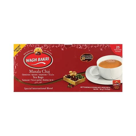 Wagh Bakri Masala Chai Tea Bags 25 Shama Spice World Online Store