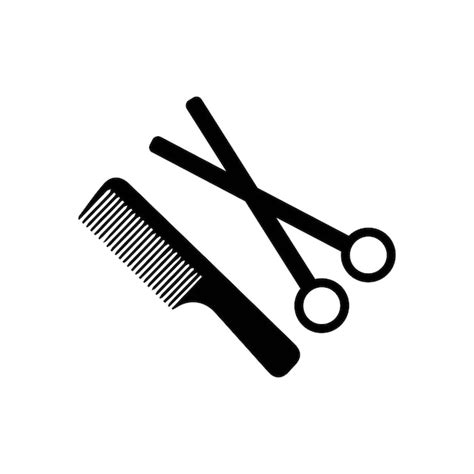 Kamm und schere symbol schere haarbürste vektorillustration haarkamm