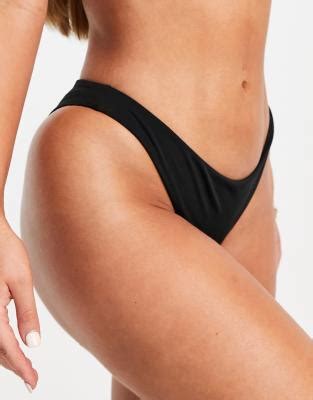 Weekday Ava Mix And Match Cheeky Bikini Bottoms In Black ASOS