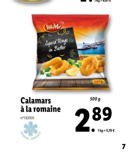 Promo Calamars à la romaine chez Lidl