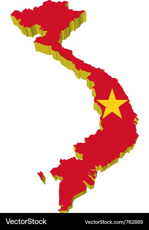 D Map Vietnam Royalty Free Vector Image Vectorstock