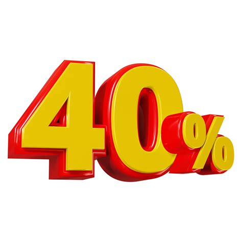 3D render of 40 percent discount for marketing and sale 11577747 PNG