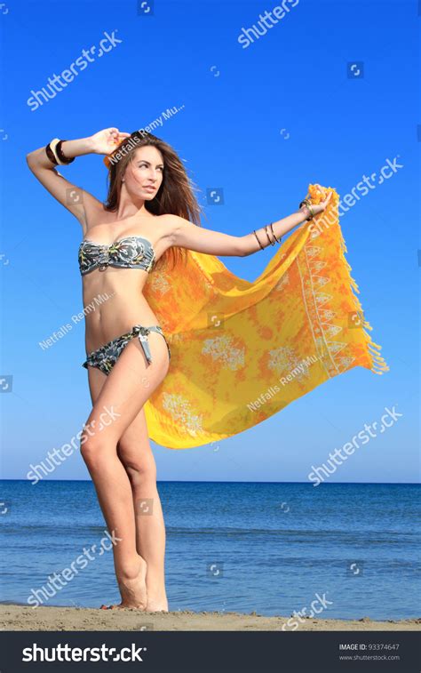 Sexy Bikini Model Posing On Beach Stock Photo Shutterstock
