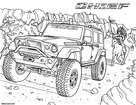 Safari Jeep Coloring Page At Free Printable