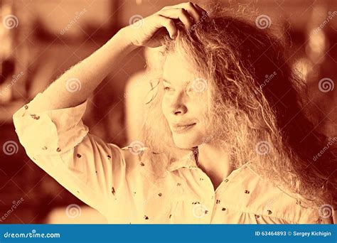 Beautiful Blonde Dreaming Girl Stock Image Image Of Girl Hair