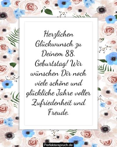 150 Glückwünsche zum 88. Geburtstag mit Bildern