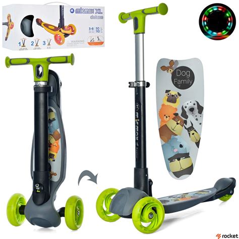 Самокат от 2 лет детский iTrike Micmax XL deluxe Dog Family Green ...