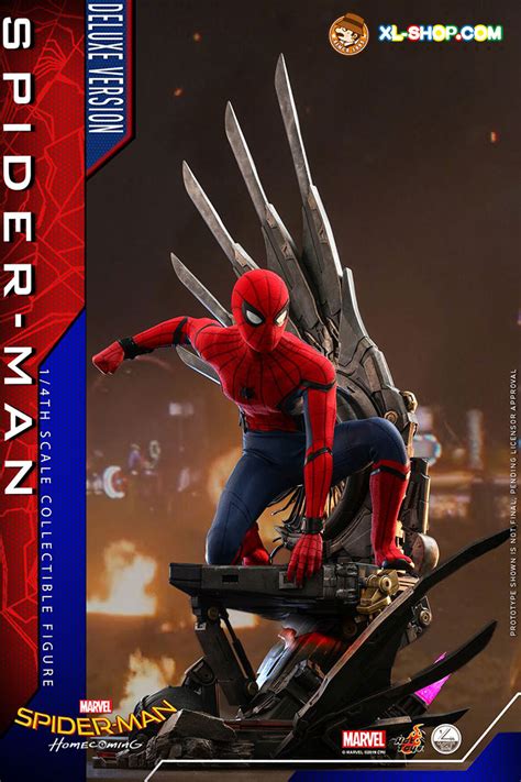 Hot Toys QS Spider Man Homecoming Th Scale Spider Man Collectible Figure Deluxe