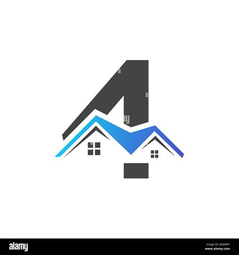 Initial Letter Real Estate Logo With House Building Roof For