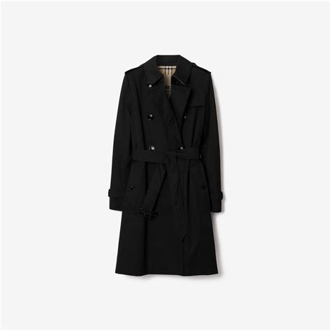 Mid Length Kensington Heritage Trench Coat In Black Women Burberry® Official