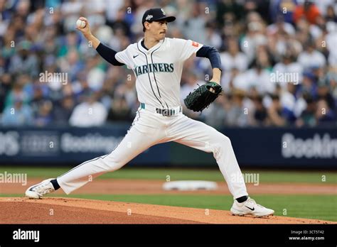 Seattle Mariners starting pitcher George Kirby throws during the first ...