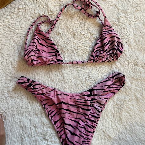 Its Now Cool Bikini Set Size Medium Pink Tiger Depop