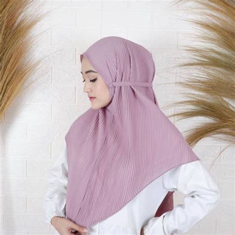 Jual Jilbab Bergo Plisket Maryam Diamond Italiano Kerudung Plisket